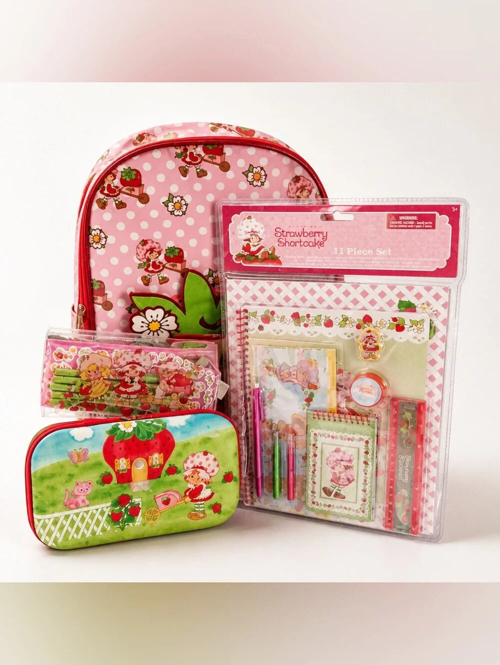 Strawberry Shortcake School Bundle Backpack Pencil Case & Accessories NWT 🍓✨